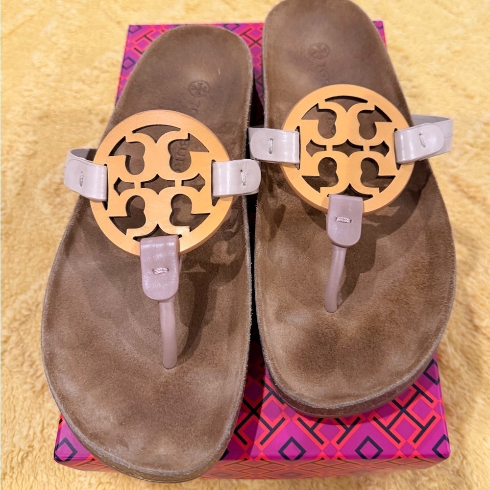 Tory Burch Women's Miller Cloud Tan Sandals - Picture 5 of 9